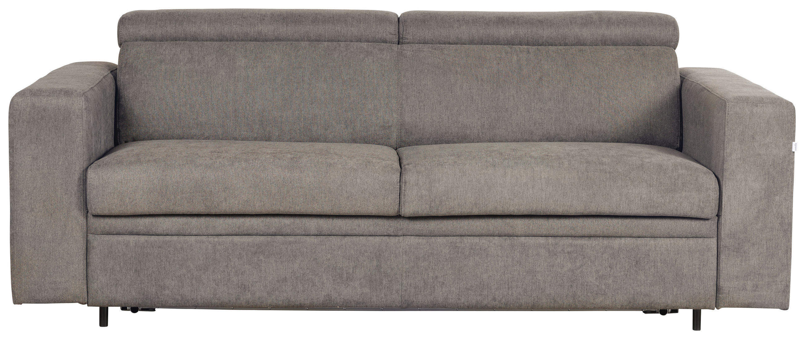 SCHLAFSOFA Flachgewebe Hellbraun  - Hellbraun/Schwarz, KONVENTIONELL, Kunststoff/Textil (206/83/100cm) - Livetastic