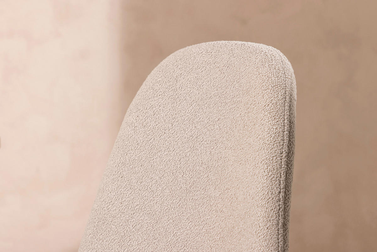 STOLSET 2 styck stål bouclé  - beige/svart, Design, metall/textil (45/90/52cm) - Livetastic