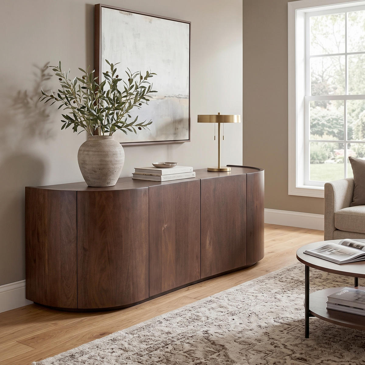 KOMMODE Sense, 160/50/46 cm,  - Walnussfarben, Design, Holz (160/50/46cm) - Livetastic