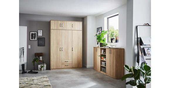KOMMODE 38/46/36 cm - Silberfarben/Schwarz, KONVENTIONELL, Holzwerkstoff/Metall (38/46/36cm) - Xora
