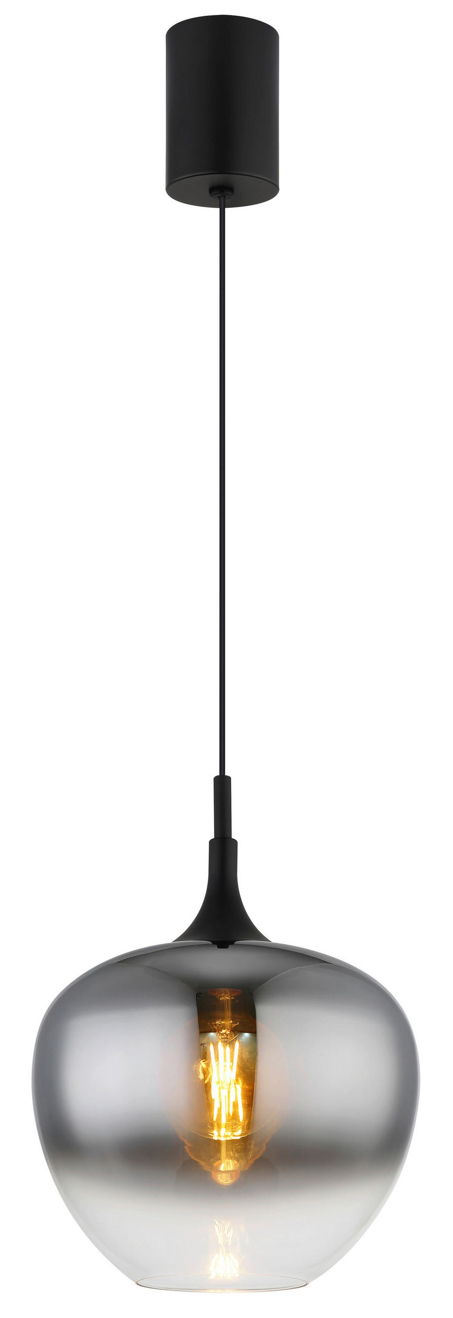 HÄNGELEUCHTE Maxy 29/150 cm  - Klar/Schwarz, Design, Glas/Kunststoff (29/150cm) - Globo