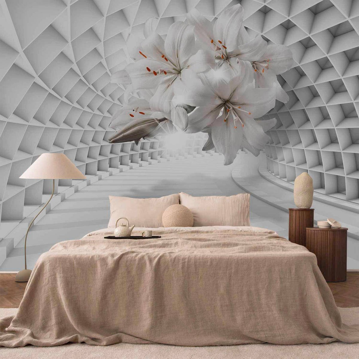 FOTOTAPET 200/140 cm  - vit/grå, Lifestyle, textil (200/140cm) - artgeist