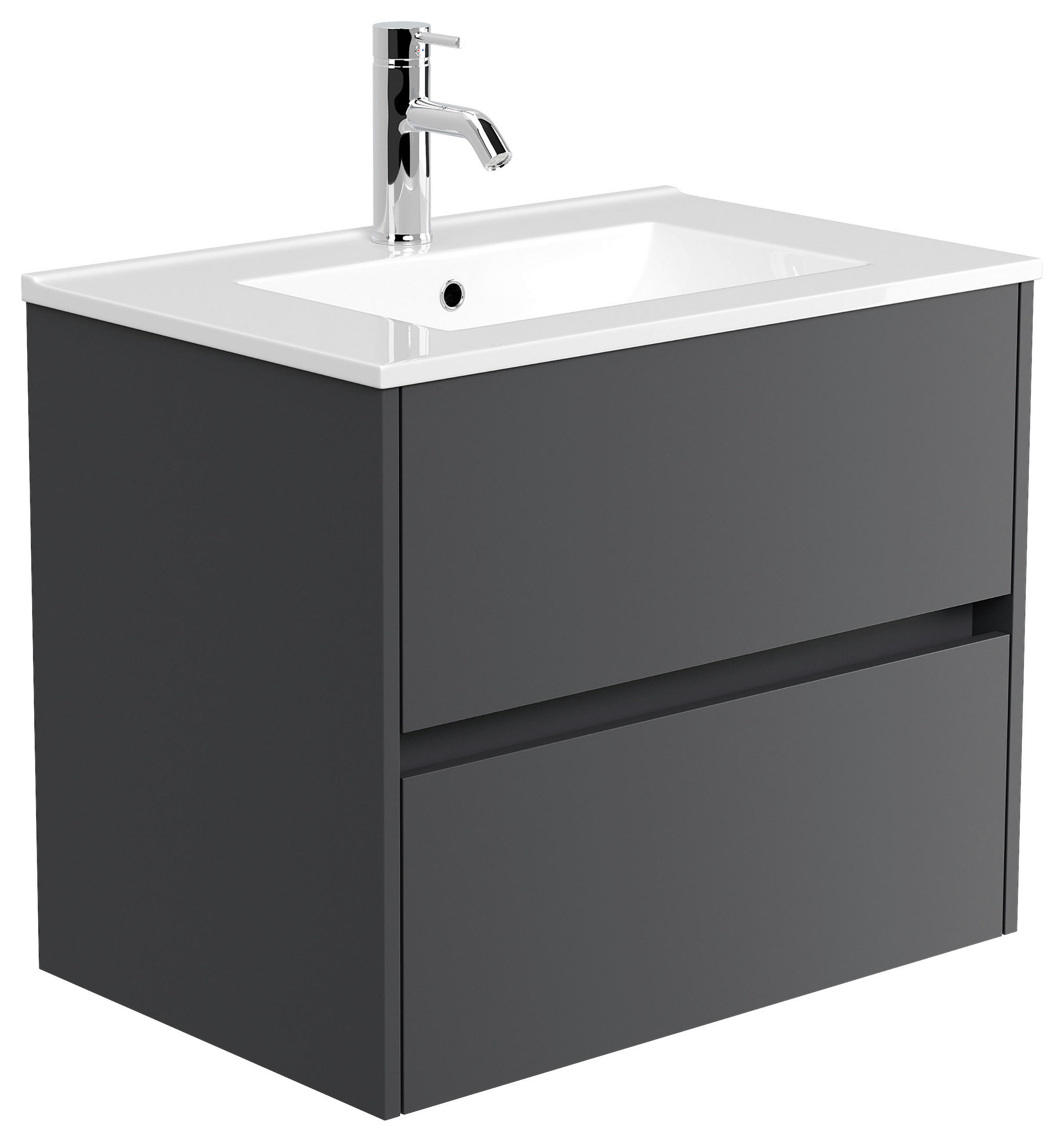 WASCHTISCHKOMBI  - Graphitfarben/Weiß, MODERN, Keramik/Holzwerkstoff (71/58,7/46,5cm) - MID.YOU