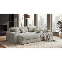 BIGSOFA KAMIL Cord Beige  - Beige/Schwarz, MODERN, Kunststoff/Textil (300/70/180cm) - Livetastic