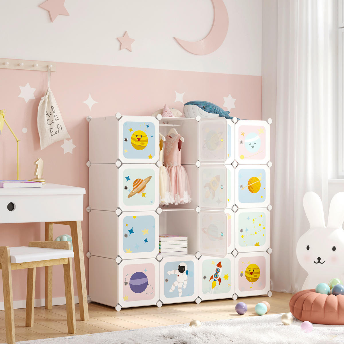 KINDERREGAL 123/123/41 cm  - Weiß, Basics, Kunststoff/Metall (123/123/41cm)