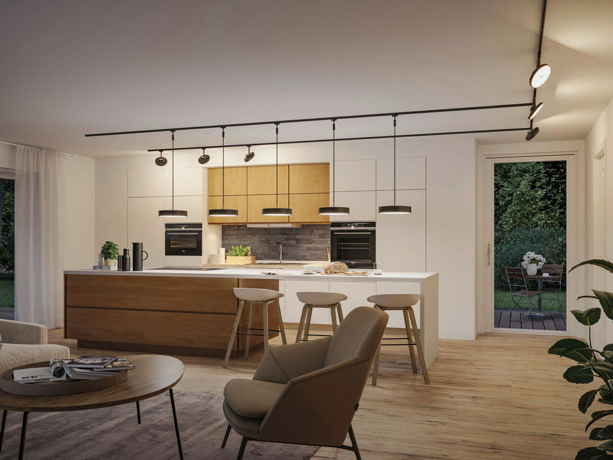 SCHIENENSYSTEM-HÄNGELEUCHTE Hildor 31.0/7.0 cm   - Schwarz, Basics, Kunststoff (31.0/7.0cm) - Paulmann