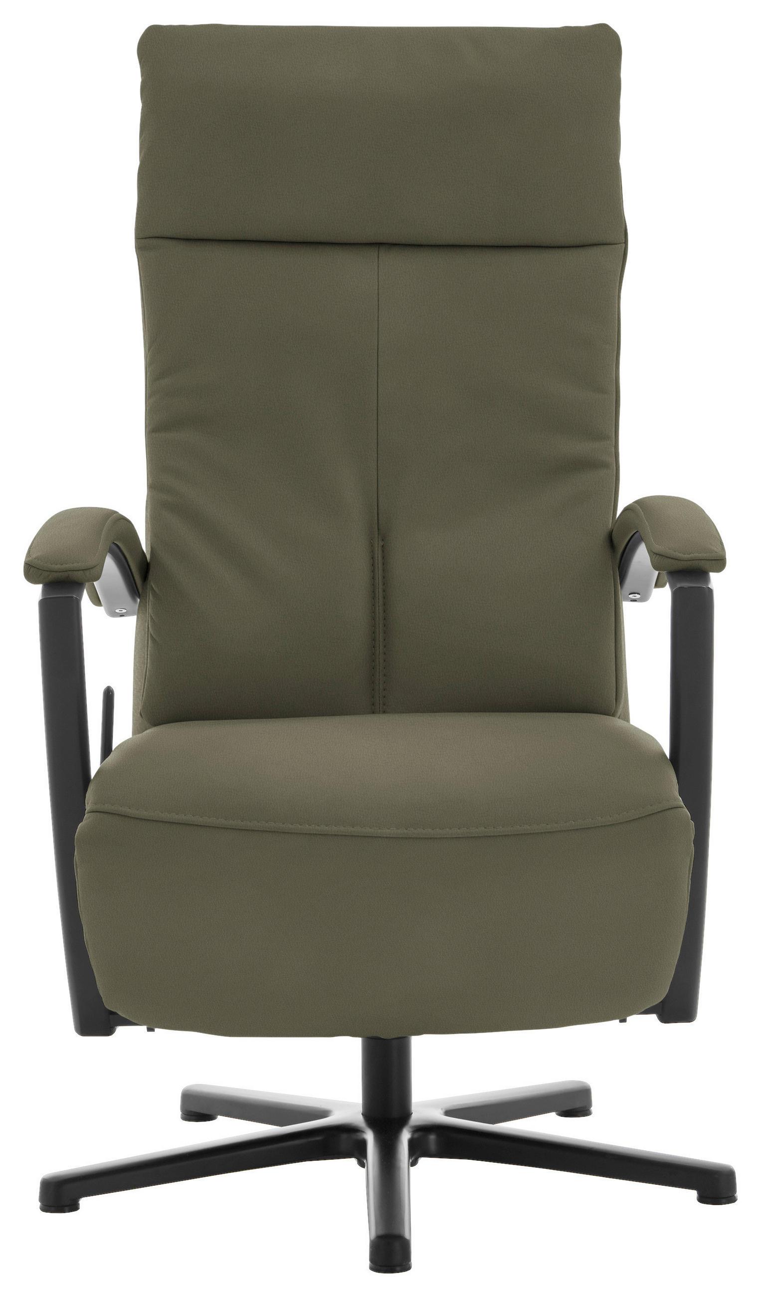 RELAXSESSEL in Leder Grau, Grün  - Schwarz/Grau, Design, Leder/Metall (76/112/83cm) - Beldomo Speed