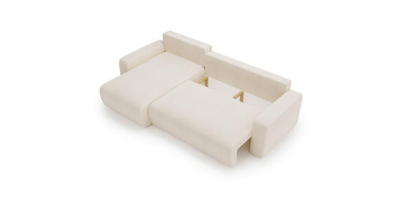 ECKSOFA Creme Cord  - Creme/Schwarz, MODERN, Kunststoff/Textil (150/245cm) - Carryhome