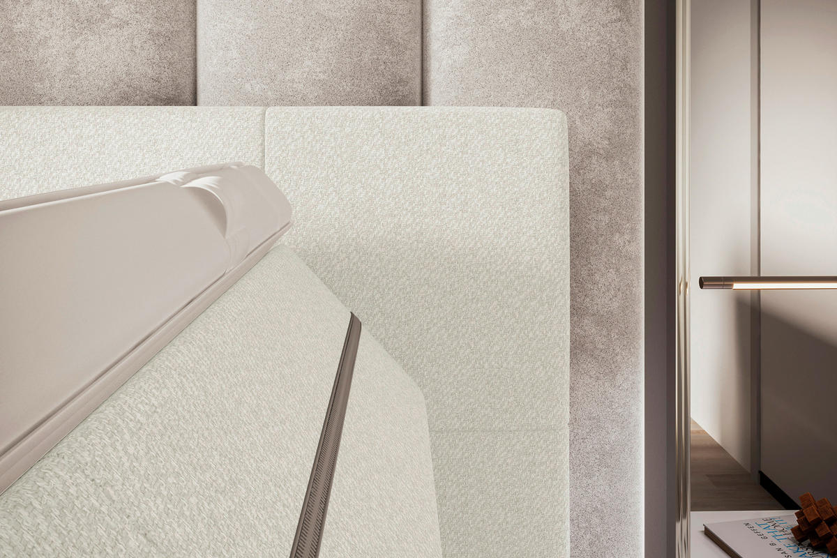 BOXBETT 140/200 cm  in Creme  - Creme, KONVENTIONELL, Kunststoff/Textil (140/200cm) - Boxxx