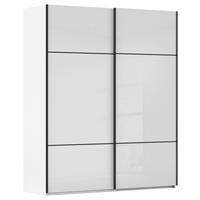 SCHWEBETÜRENSCHRANK Weiss  - Weiss/Schwarz, Konventionell, Glas/Holzwerkstoff (201/223/67cm) - Novel