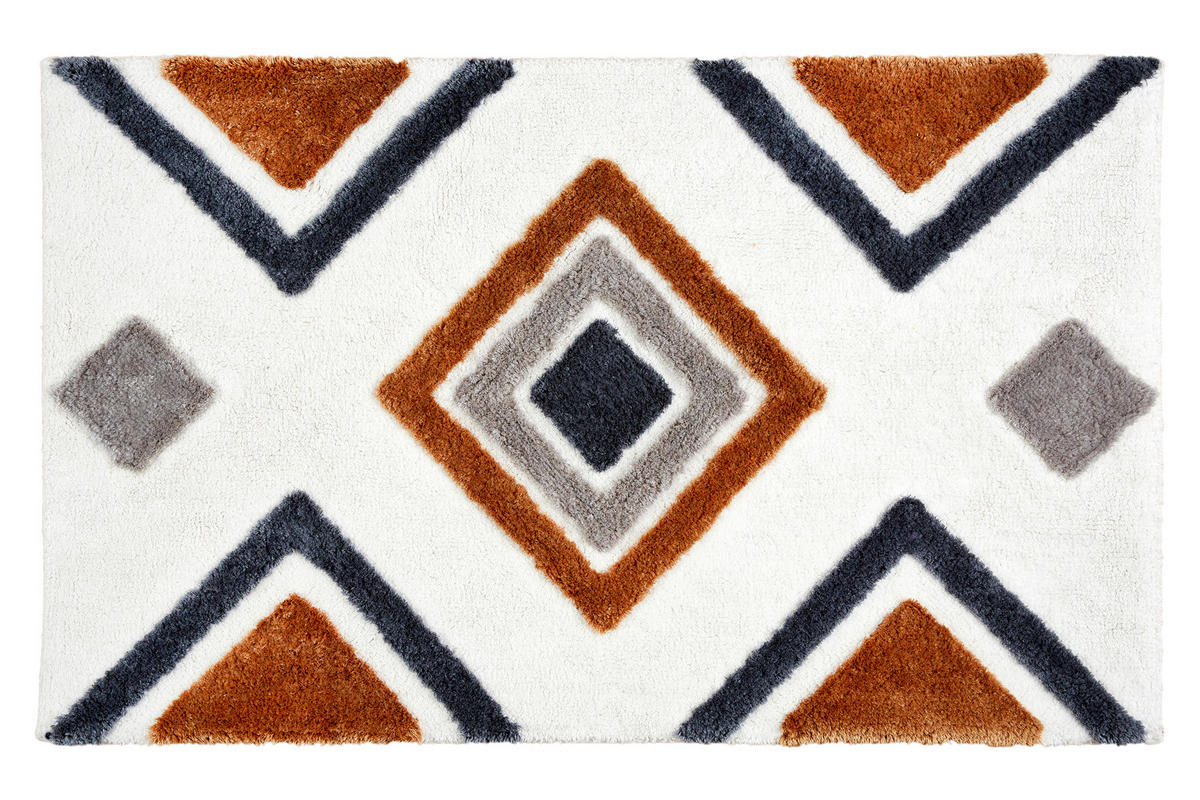 BADTEPPICH Barbados Braun, Grau, Schwarz, Weiß 67/110 cm  - Schwarz/Braun, Basics, Textil (67/110cm) - Schöner Wohnen