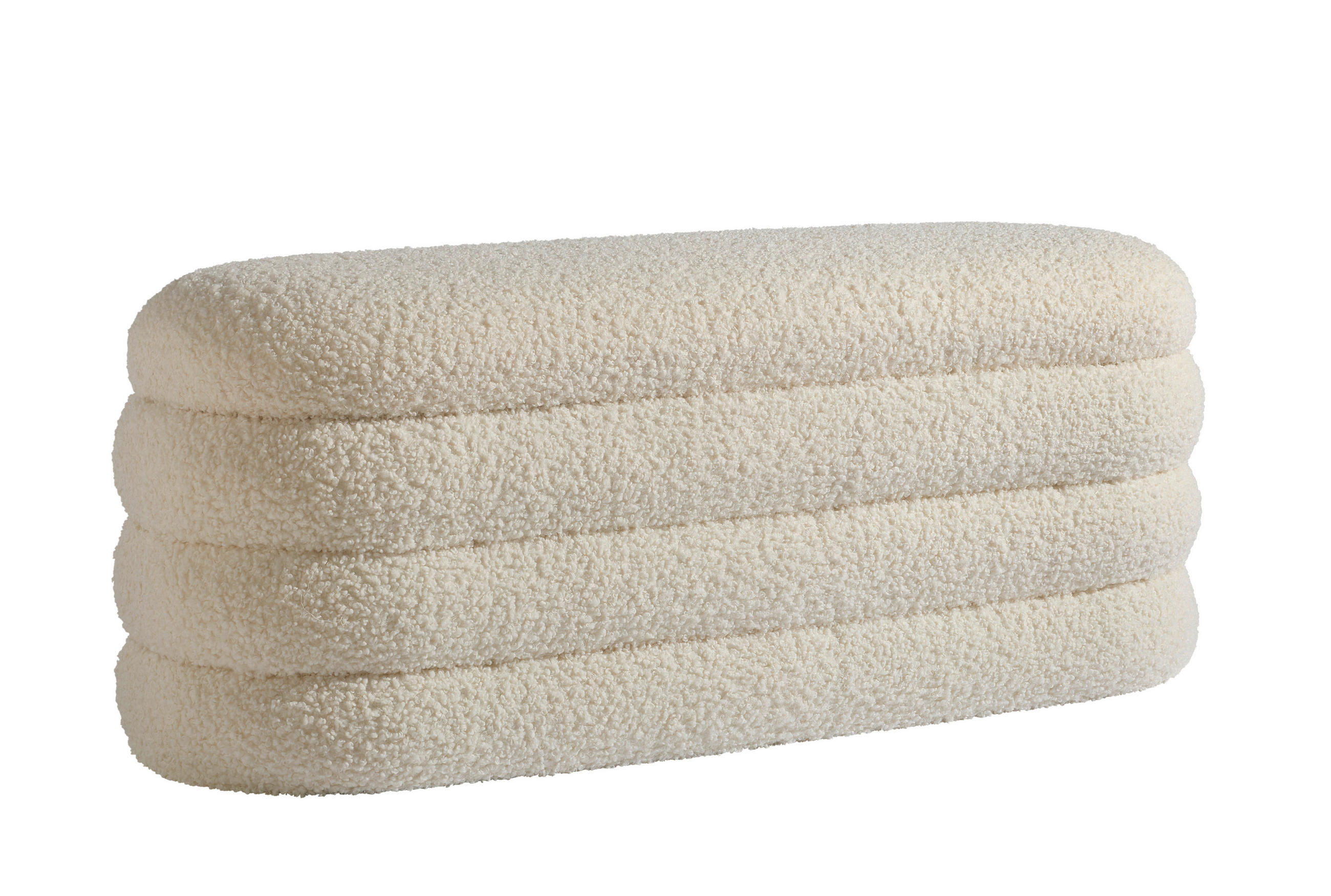 HOCKERBANK 130/50/46.5 cm Teddystoff Creme  - Creme/Weiß, Design, Textil (130/50/46.5cm) - MID.YOU
