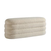 HOCKERBANK 130/50/46.5 cm Teddystoff Creme  - Creme/Weiß, Design, Textil (130/50/46.5cm) - MID.YOU