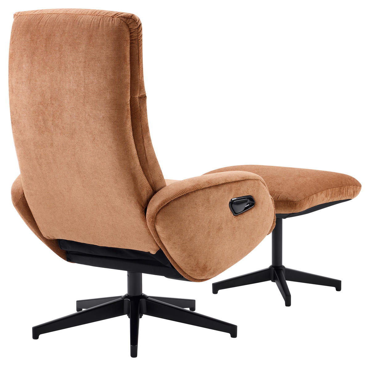 RELAXSESSELSET BASTY Webstoff Hocker    - Rostfarben/Schwarz, Design, Textil/Metall (75/107/77cm) - Livetastic