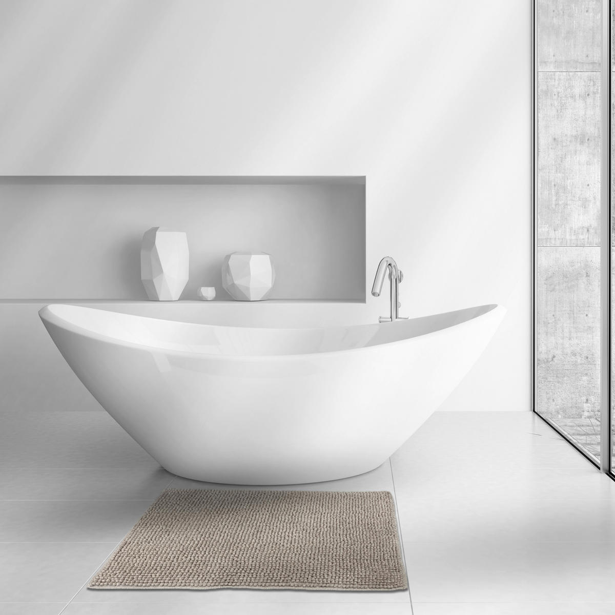 BADEMATTE Cappuccino 50/80 cm  - Cappuccino, Basics, Textil (50/80cm) - MSV