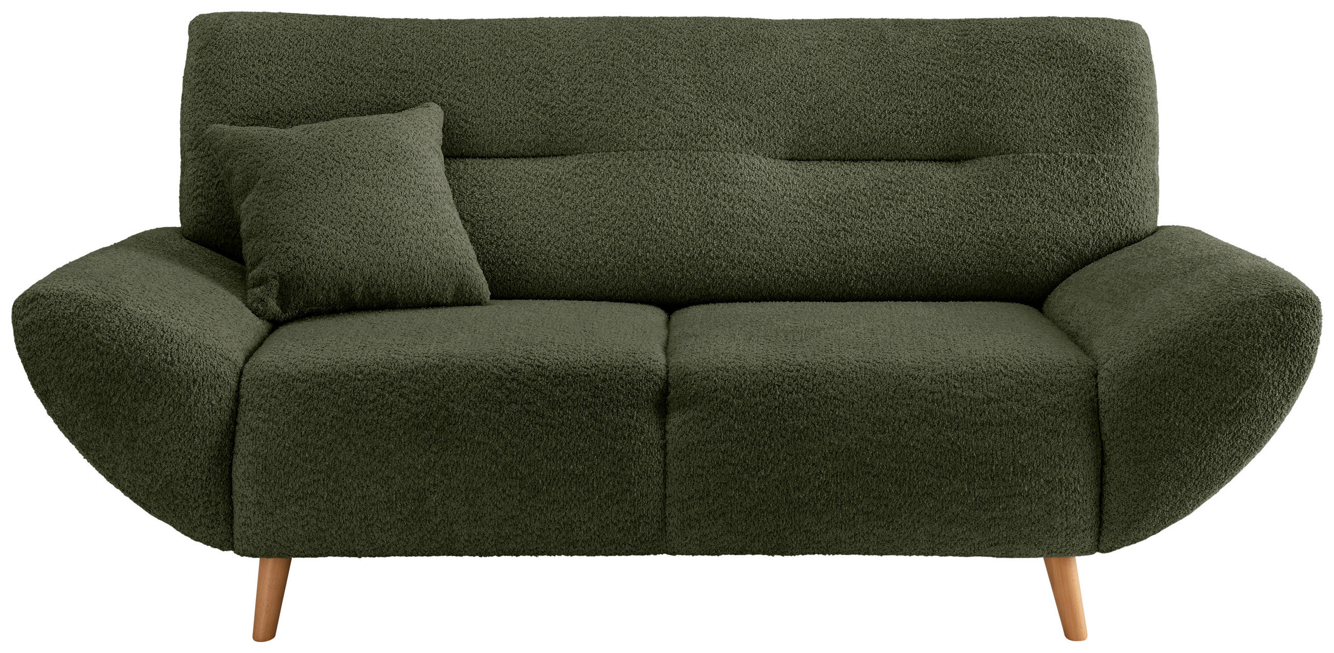 2-SITZER-SOFA in Bouclé Waldgrün  - Waldgrün/Wildeiche, KONVENTIONELL, Holz/Textil (173/81/90cm) - MID.YOU