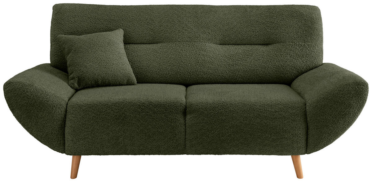 2-SITZER-SOFA in Bouclé Waldgrün  - Waldgrün/Wildeiche, KONVENTIONELL, Holz/Textil (173/81/90cm) - MID.YOU