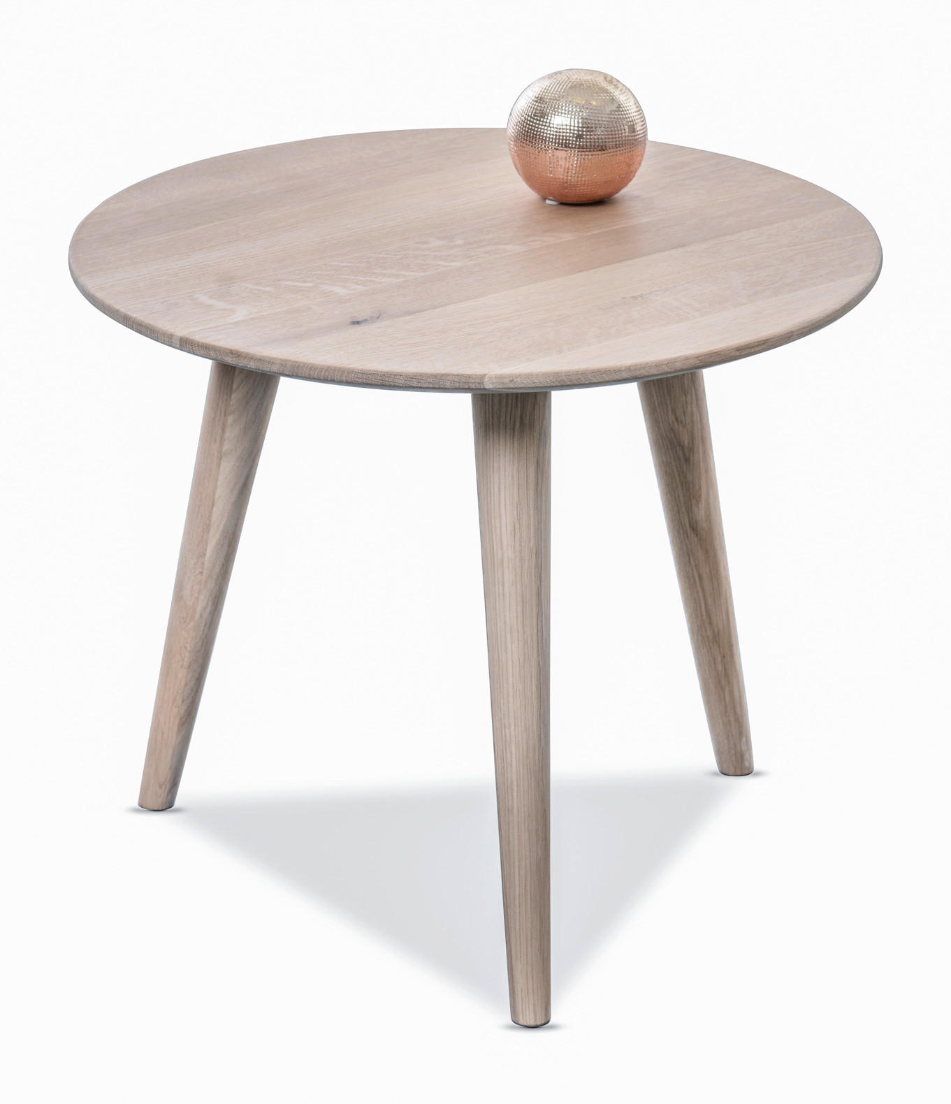 COUCHTISCH Wildeiche massiv 45/45/35 cm rund Eiche Bianco  - Eiche Bianco, Design, Holz (45/45/35cm) - Xora