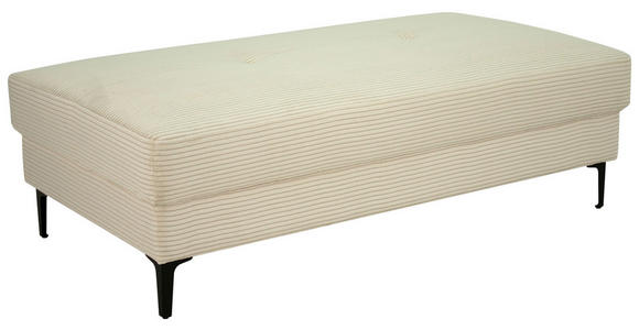 HOCKER in Textil Naturfarben - Schwarz/Naturfarben, Design, Textil/Metall (140/45/80cm) - Xora