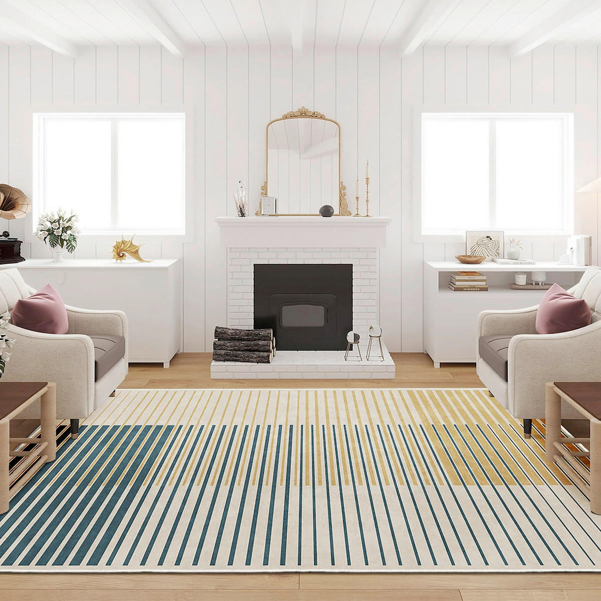 FLACHWEBETEPPICH Wohnzimmer 100/300 cm Kece-Fr59 Gelb rechteckig  - Gelb, Basics, Kunststoff (100/300cm)