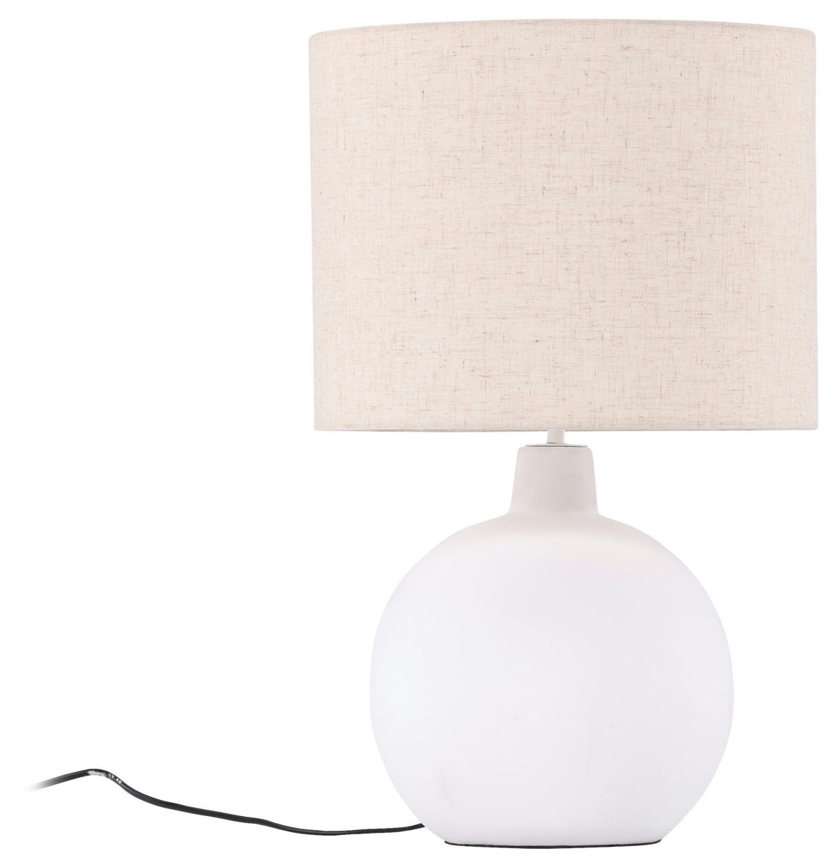 TISCHLEUCHTE 32/51/32 cm   - Beige/Weiß, Basics, Textil/Stein (32/51/32cm) - P & B