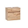 WASCHBECKENUNTERSCHRANK 61/55/40 cm  - Eiche Wotan/Silberfarben, Natur, Holzwerkstoff/Kunststoff (61/55/40cm) - Xora