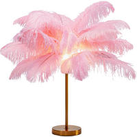 TISCHLEUCHTE - Pink/Messingfarben, MODERN, Naturmaterialien/Metall (50/60/50cm) - Kare-Design