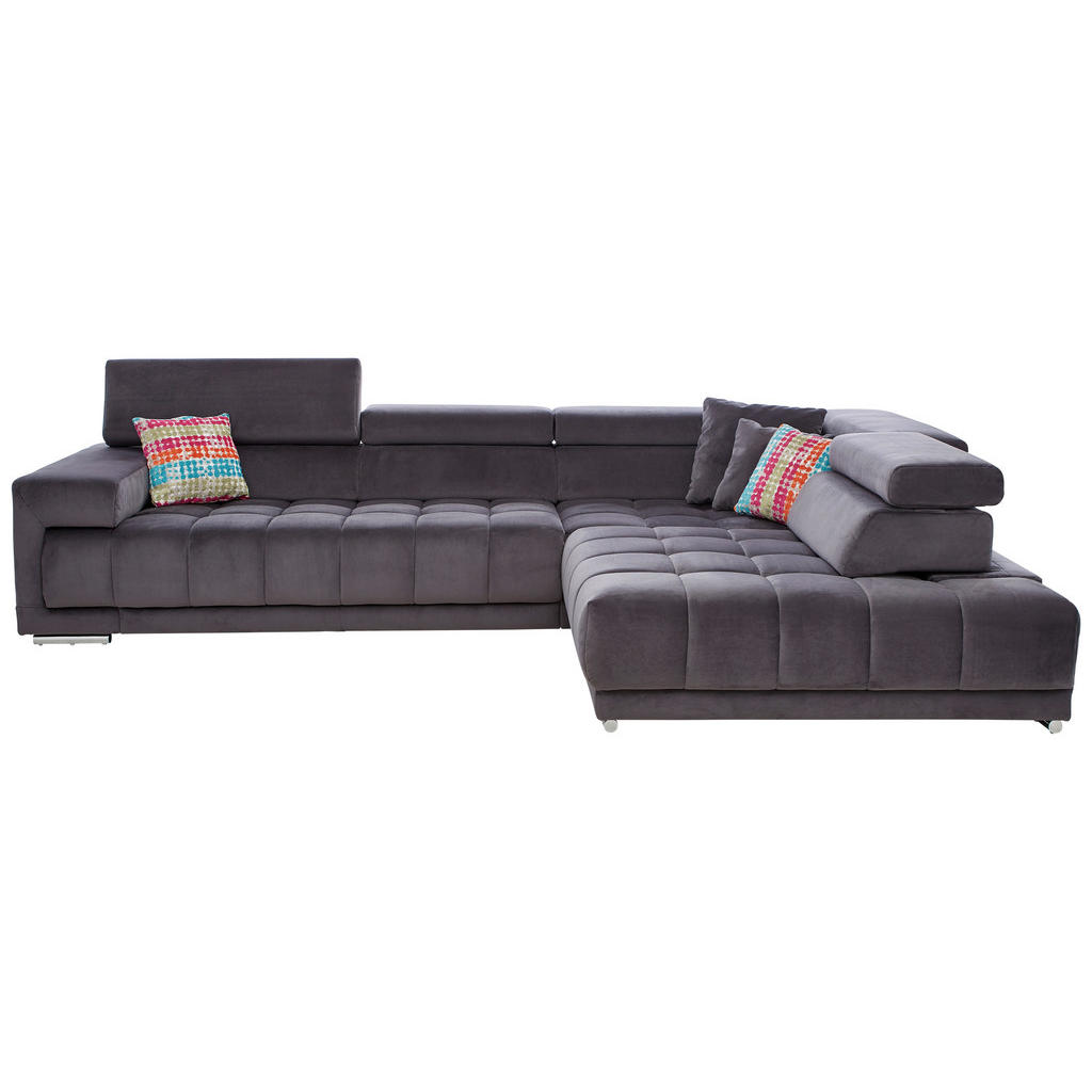 Thumbnail - Beldomo Speed Ecksofa, Anthrazit, Textil, 5-Sitzer, Ottomane rechts, L-Form, 326x222 cm, Goldenes M, Typenauswahl, Stoff...