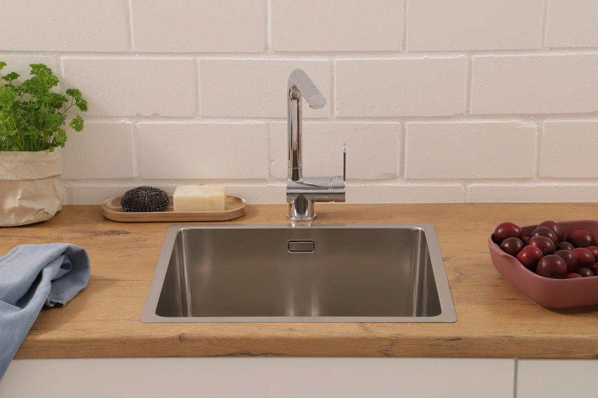 SPÜLE 1720DETROIT49X44  - Edelstahlfarben, Trend, Metall (49/22,5/44cm) - Respekta