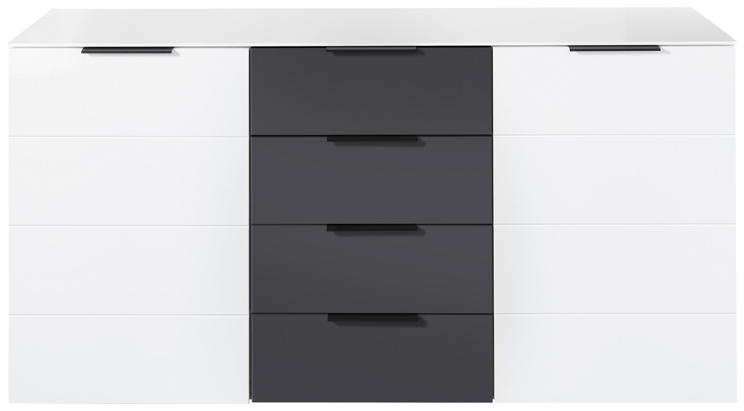 Livetastic ŠIROKÁ KOMODA, grafitová, biela, 180/90/44 cm