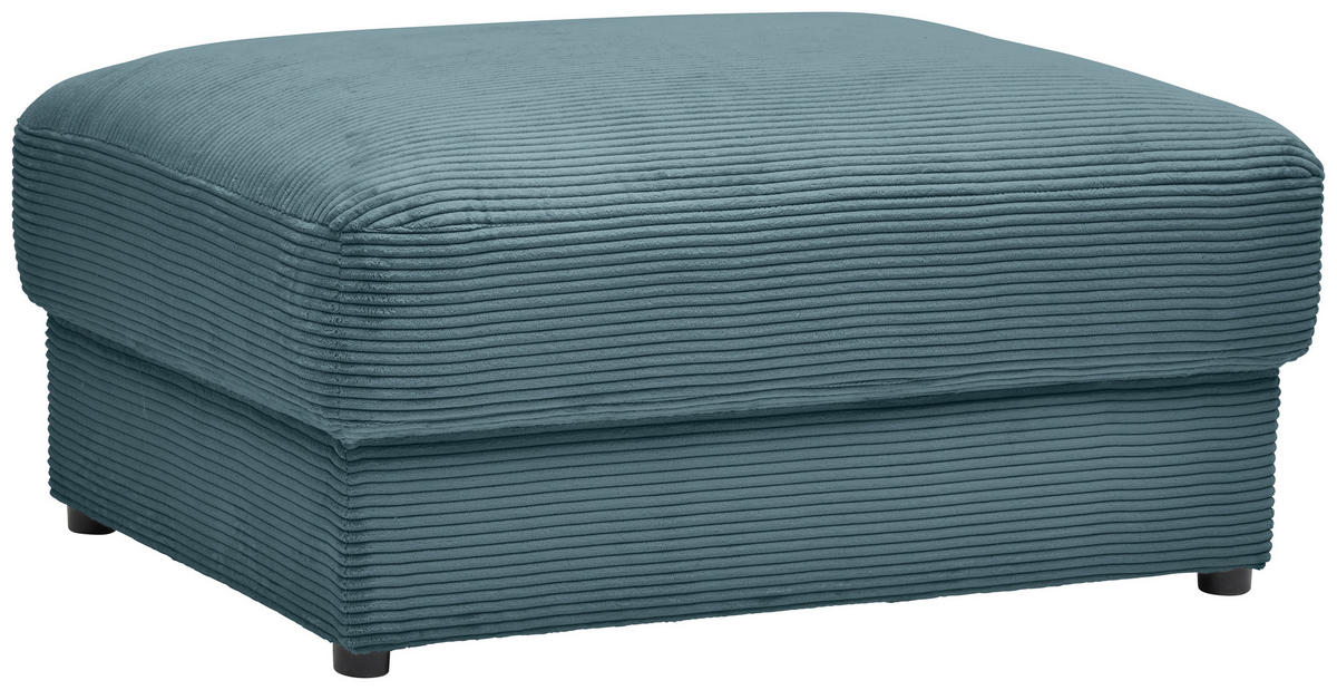 HOCKER in Textil Graublau  - Graublau/Schwarz, Modern, Kunststoff/Textil (100/47/80cm) - Carryhome