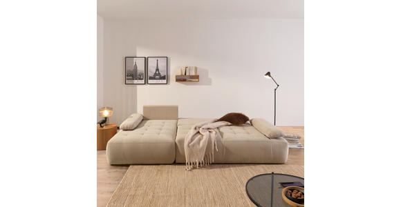 ECKSOFA  in Webstoff Naturfarben  - Schwarz/Naturfarben, KONVENTIONELL, Kunststoff/Textil (162/282cm) - Carryhome