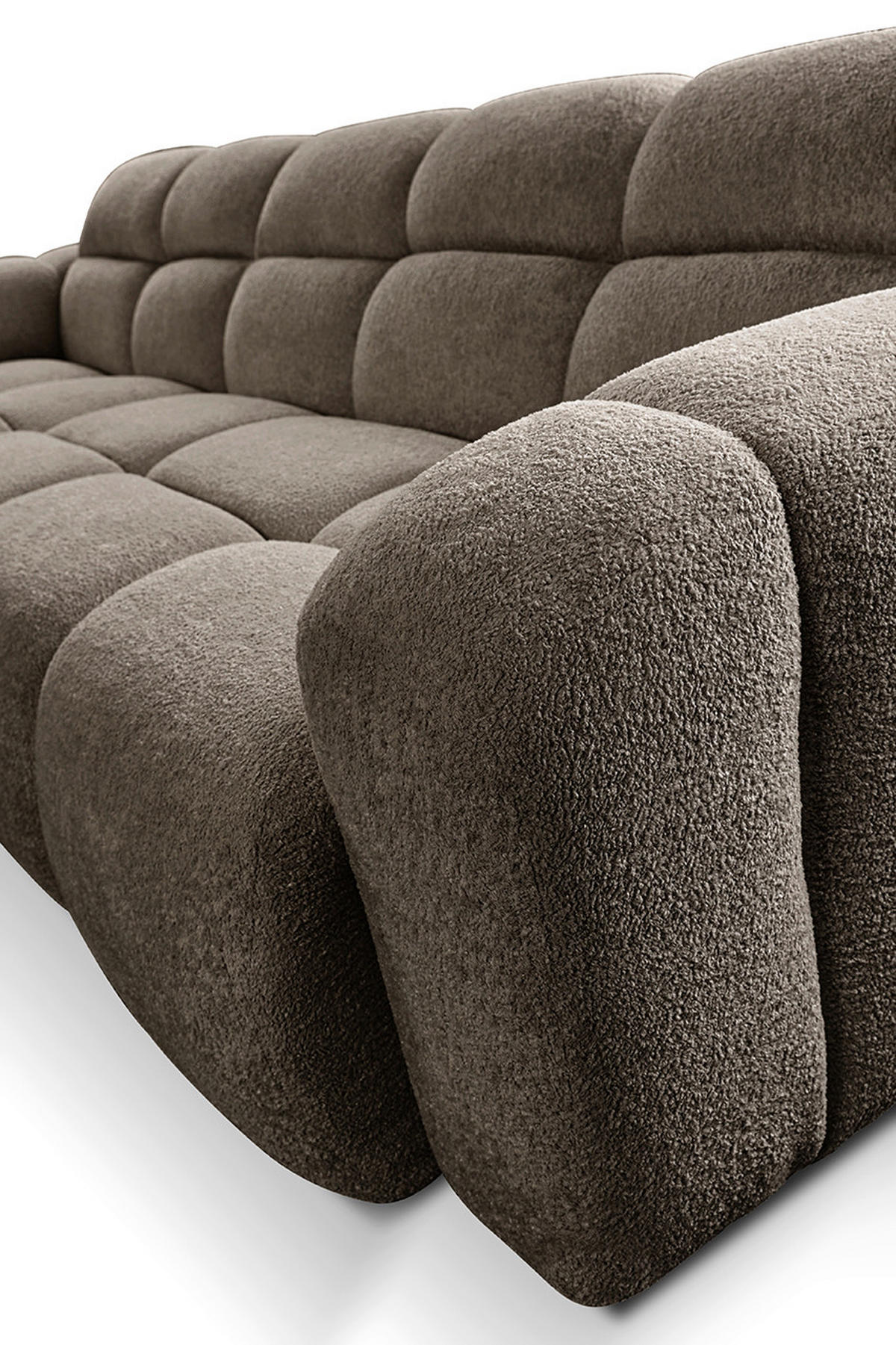 ECKSOFA VENTO in Struktur Hellbraun  175/255 cm  - Hellbraun/Schwarz, Design, Holz/Holzwerkstoff (175/255cm) - MID.YOU