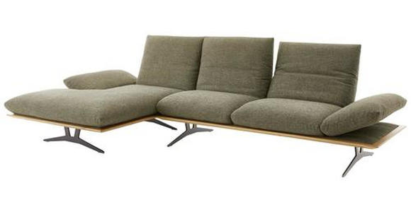 ECKSOFA in Flachgewebe Grün 159/314 cm - Schwarz/Grün, Design, Holz/Textil (159/314cm) - Dieter Knoll