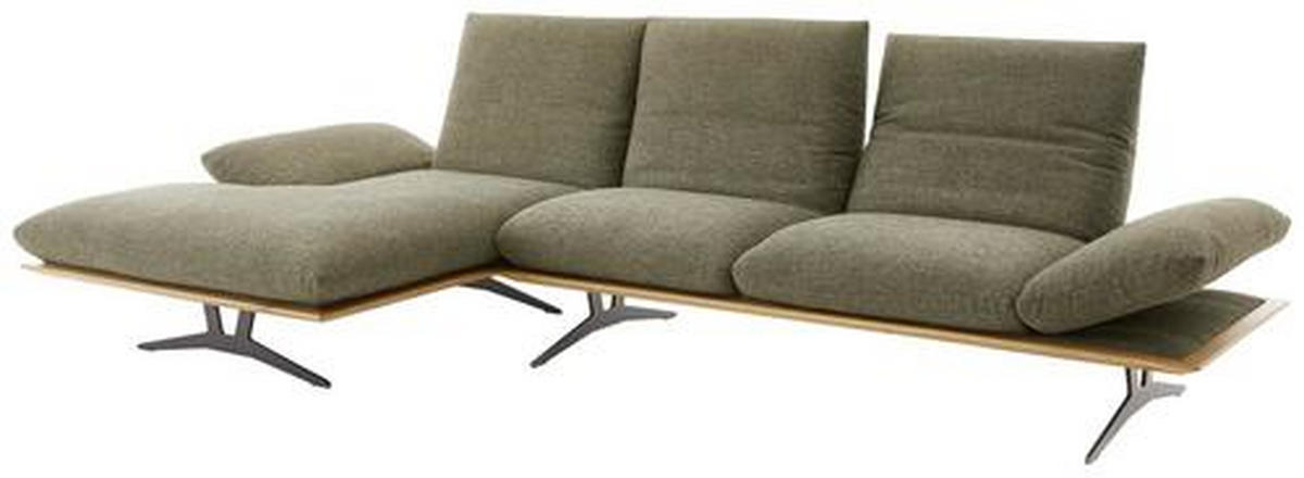 ECKSOFA in Flachgewebe Grün  - Schwarz/Grün, Design, Holz/Textil (159/314cm) - Dieter Knoll
