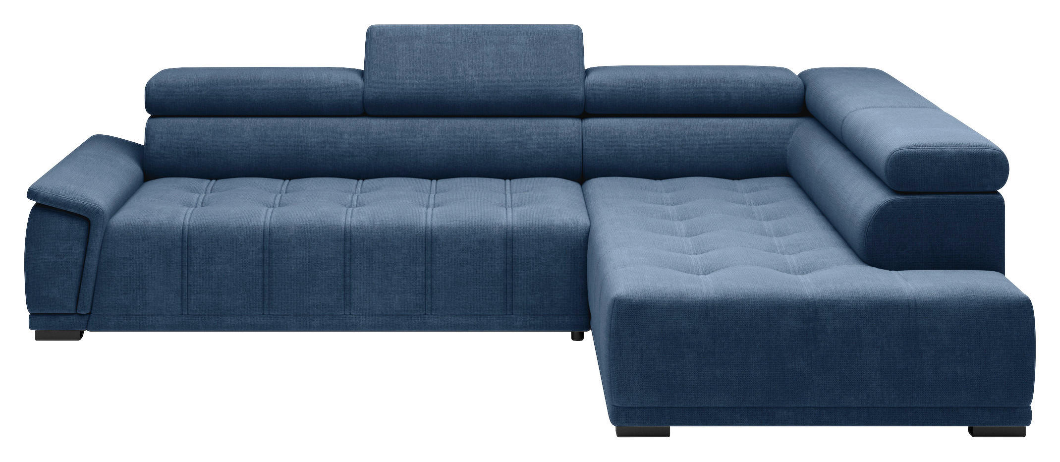 HÖRNSOFFA i chenille, vävt tyg mörkblå  - svart/mörkblå, Modern, textil/plast (283/106cm) - MID.YOU