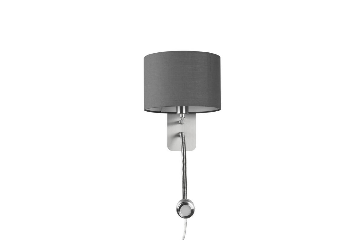 WANDLEUCHTE - Grau/Nickelfarben, Design, Textil/Metall (20/23cm) - Trio Leuchten