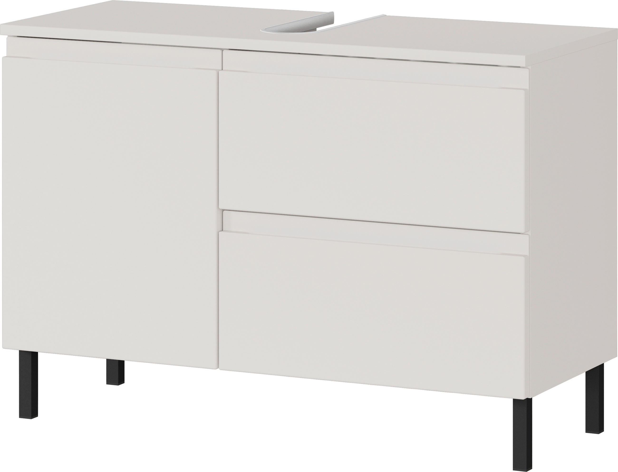 WASCHBECKENUNTERSCHRANK 80/56/34 cm  - Kaschmir/Schwarz, MODERN, Holzwerkstoff/Metall (80/56/34cm) - Germania