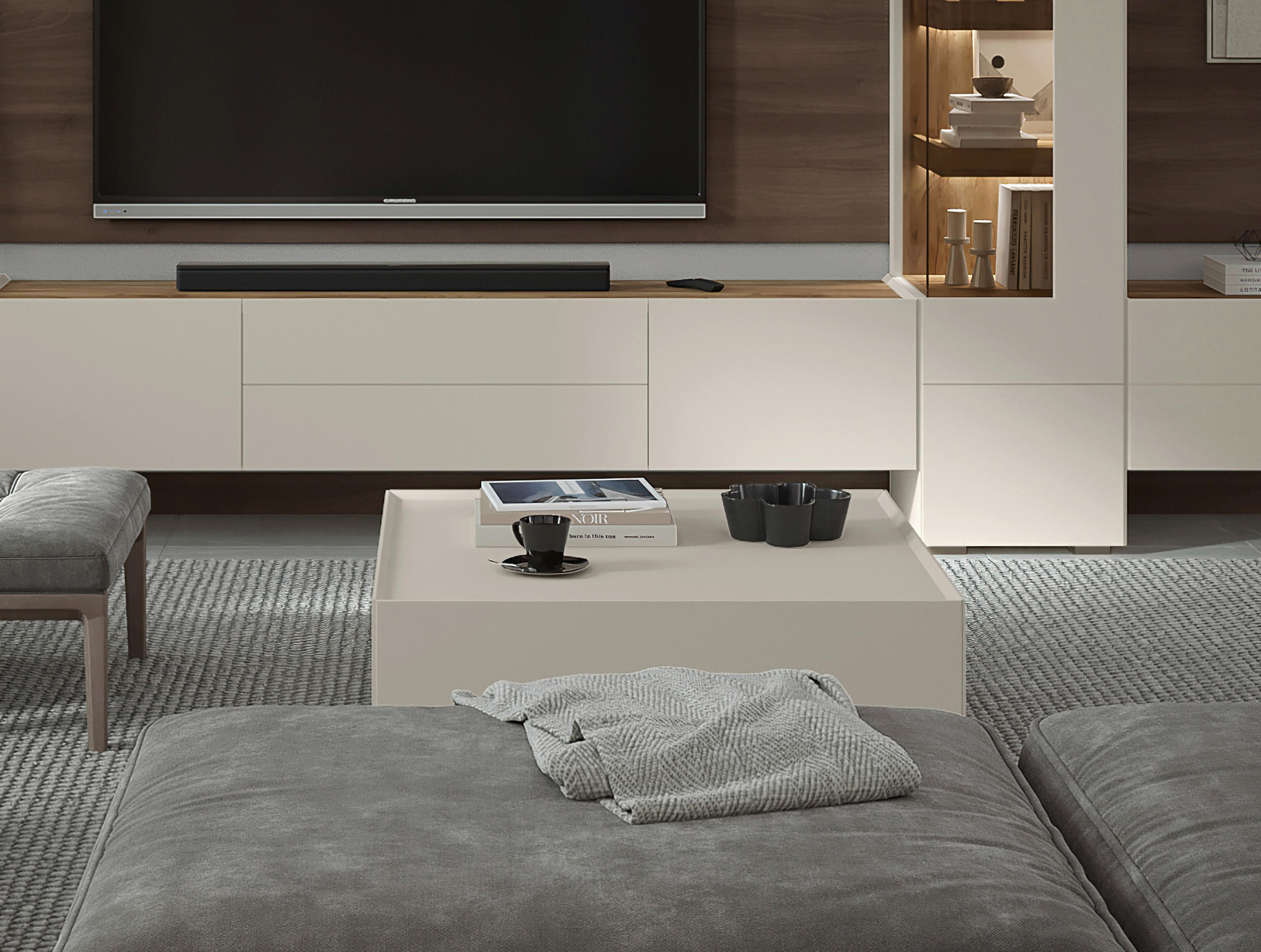 TV-ELEMENT kašmir  - kašmir, Design, kovina/leseni material (206/37/47cm) - Hom`in