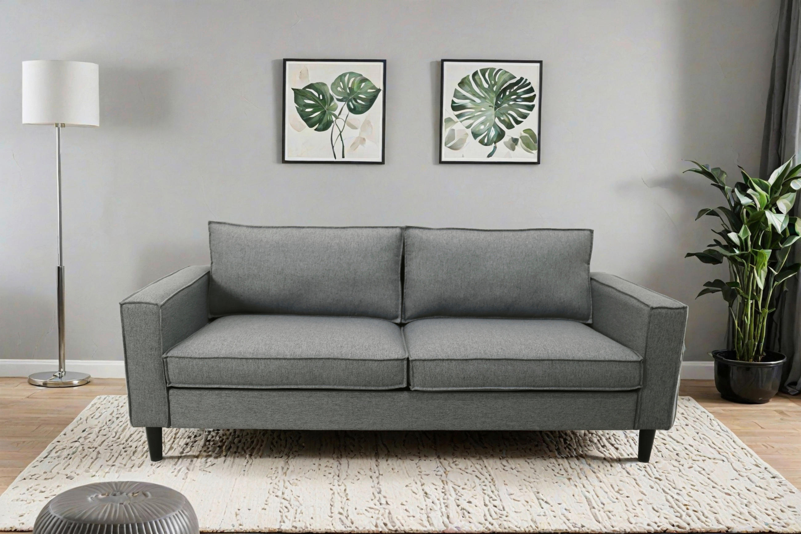 TROSJED tekstil  svijetlo siva    - svijetlo siva/crna, Basics, tekstil/drvo (198,5/84/83cm) - P & B