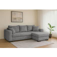 ECKSOFA Grau Webstoff  - Braun/Grau, KONVENTIONELL, Holz/Textil (170/235cm) - Carryhome