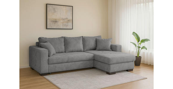 ECKSOFA Grau Webstoff  - Braun/Grau, KONVENTIONELL, Holz/Textil (170/235cm) - Carryhome
