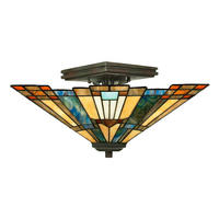 DECKENLEUCHTE  35.6/20.3 cm    - Bronzefarben, Romantik / Landhaus, Glas/Metall (35.6/20.3cm) - Elstead Lighting