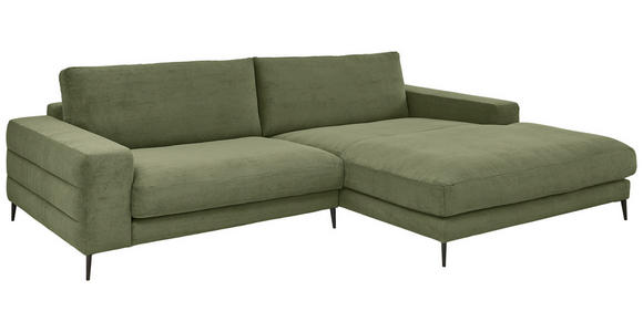 ECKSOFA in Feincord Dunkelgrün  - Dunkelgrün/Schwarz, Design, Textil/Metall (293/207cm) - Dieter Knoll