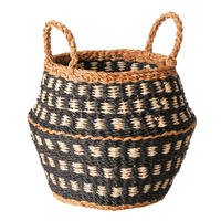 KOŠÍK prírodná farba, čierna - čierna/prírodná farba, Basics, prírodné materiály (31/31/37cm)