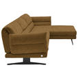 ECKSOFA  in Flachgewebe Goldfarben  279-327/176-217 cm  - Goldfarben/Schwarz, Design, Textil/Metall (279-327/176-217cm) - Dieter Knoll