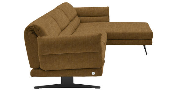 ECKSOFA  in Flachgewebe Goldfarben  279-327/176-217 cm  - Goldfarben/Schwarz, Design, Textil/Metall (279-327/176-217cm) - Dieter Knoll