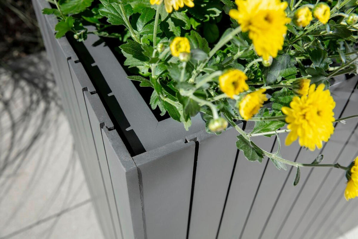 TRUHLÍK NA KVĚTINY dřevo, 30/30/64 cm - antracitová, Basics, dřevo (30/30/64cm) - Prestige Home