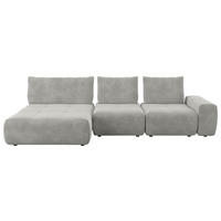 ECKSOFA in Velours Greige  - Greige/Schwarz, Design, Kunststoff/Textil (174/347cm) - Xora