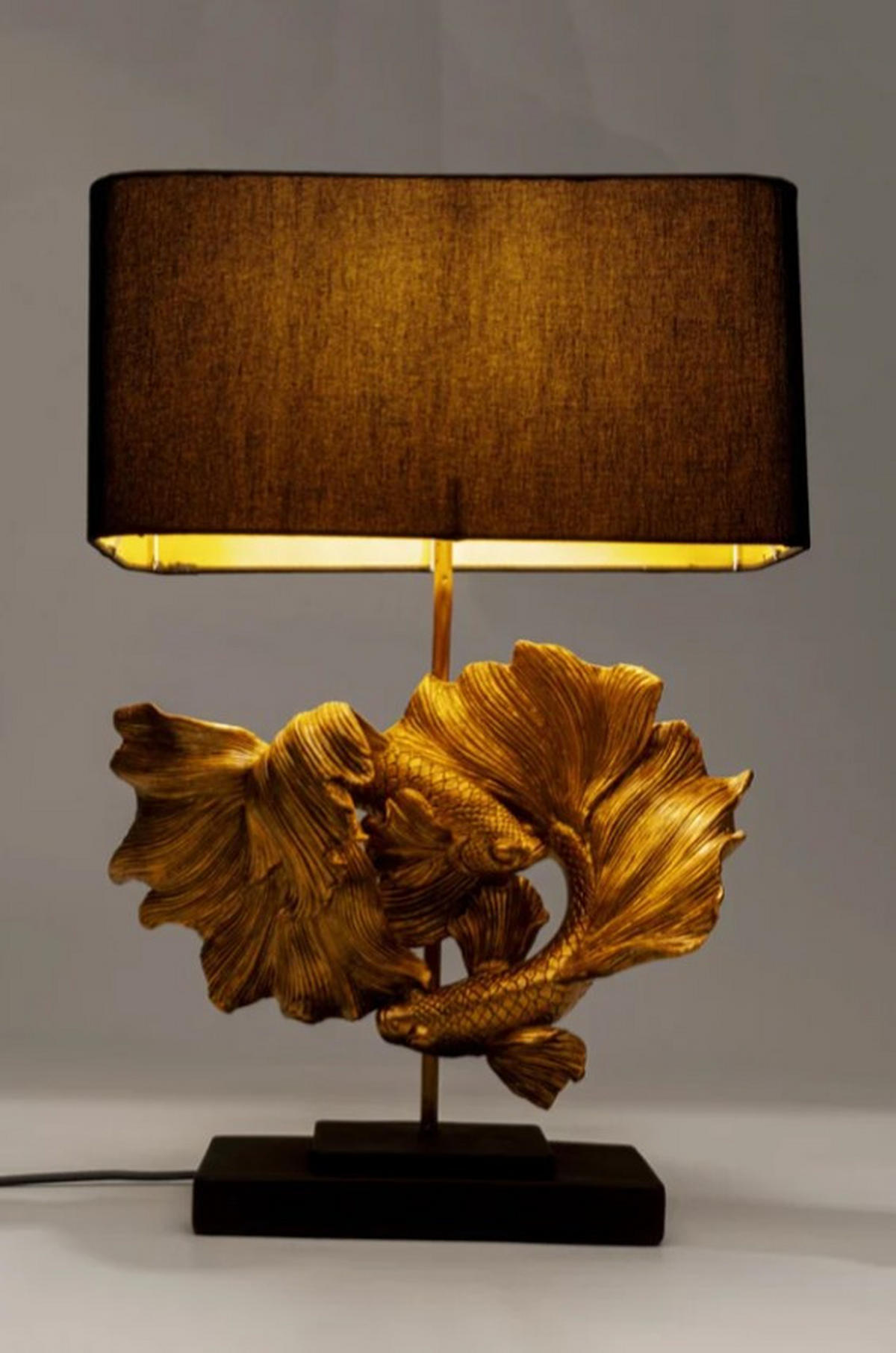 TISCHLEUCHTE 36,5/53/20,5 cm   - Goldfarben/Braun, LIFESTYLE, Kunststoff/Textil (36,5/53/20,5cm) - Kare-Design